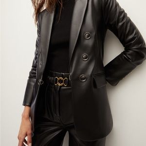 Veronica Beard BEACON VEGAN LEATHER DICKEY JACKET 4